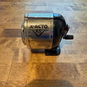 X-ACTO KS Manual Pencil Sharpener Heavy Duty Multi-Hole Metal Chrome Silver Blk